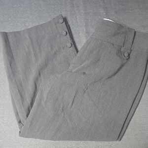 Gray Button-Detail Pants